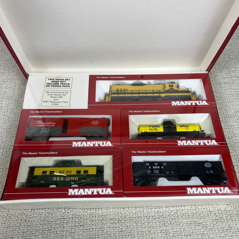Mantua Reading Freight Express HO Scale Train Set 931-414 GP-20 5pc New NIB